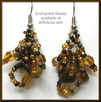Enchanted Brown Cluster Earrings