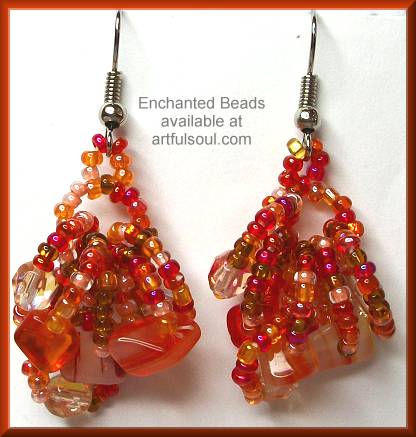 Enchanted Tangerine Cluster Earrings
