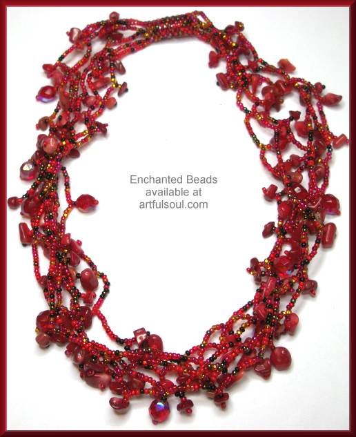 Enchanted Red Multi-Strand Necklace