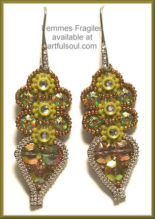 Femmes Fragiles Olive/Bronze Sparkling Earrings