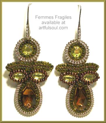 Femmes Fragiles Olive/Bronze Ornate Earrings