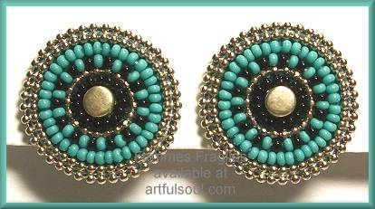Femmes Fragiles Turquoise/Black CLIP Earrings