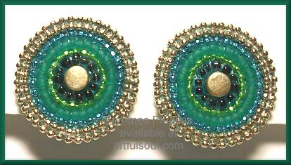 Femmes Fragiles Turquoise/Green CLIP Earrings