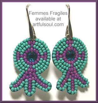 Femmes Fragiles Turquoise/Orchid Earrings