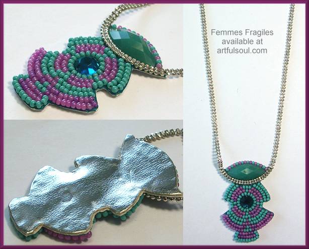 Femmes Fragiles Turquoise/Orchid Pendant