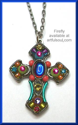 Firefly Mosaic Cross Necklace