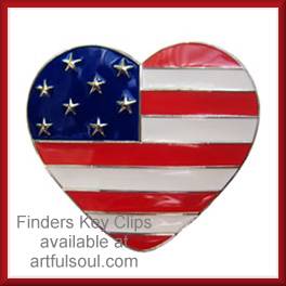 Finders Key Purse Clip American Heart (retired)