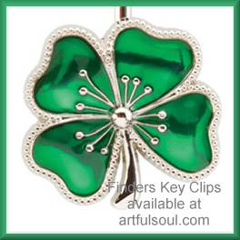 Finders Key Purse Clip Four Leaf Clover