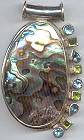 Paua Shell Blue Topaz Peridot Pendant