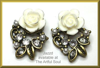 Jazzd White Rose Stud Earrings