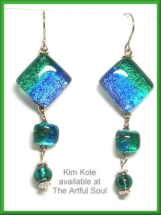 Kim Kole Blue-Green Triple Drop Earrings