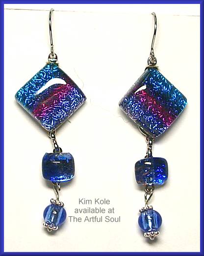 Kim Kole Blue Multi Triple Drop Earrings