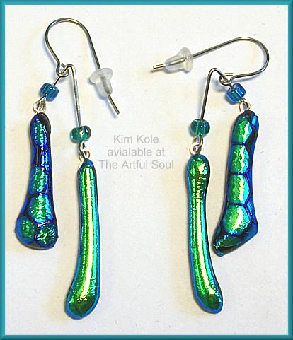 Kim Kole Blue Green FreeForm Earrings