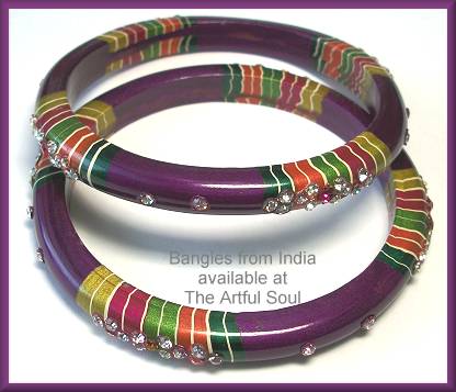 Kashmir Stackable Bangle, Medium Purple