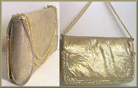 Lixenberg Light Gold Leather Evening Bag