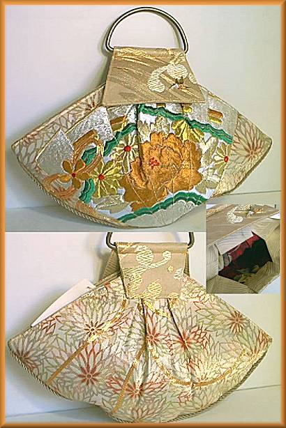 Loredana Gold Fan Ceremonial Kimono Bag