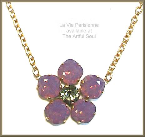 La Vie Golden Lavender Flower Necklace