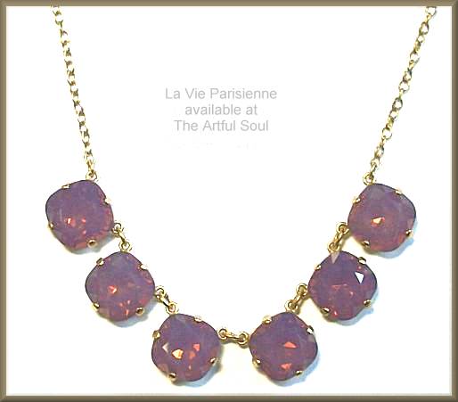 La Vie Golden 6-Stone Lavender Necklace