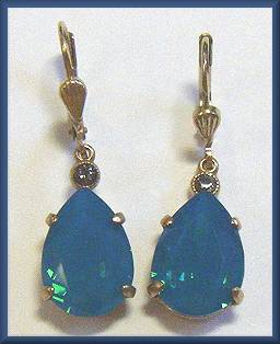 La Vie Golden Caribbean Blue Earrings