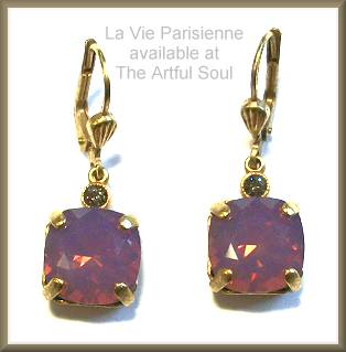 La Vie Golden Lavender Medium Earrings