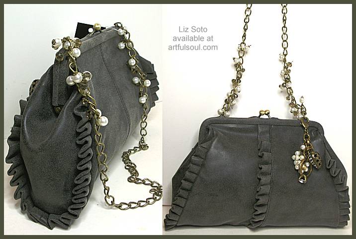Liz Soto Off-Black Ruffled Bag