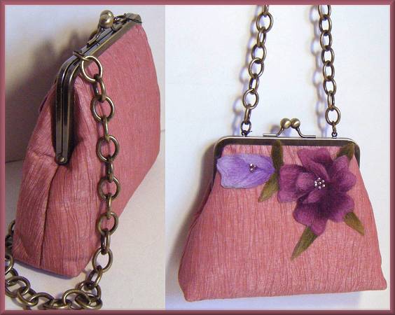 Liz Soto Pink Bag with Flower Applique