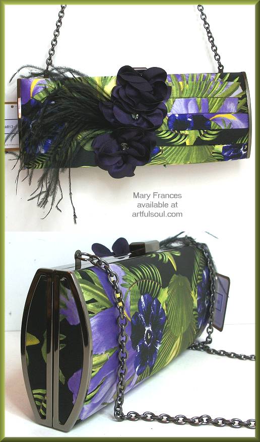 Mary Frances Aria Purple Orchid Clutch