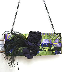 Mary Frances Aria Purple Orchid Clutch