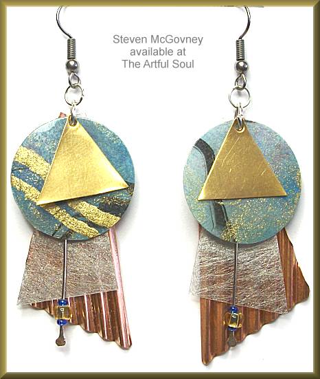 McGovney Cloud and Blue Corrugated Earrings