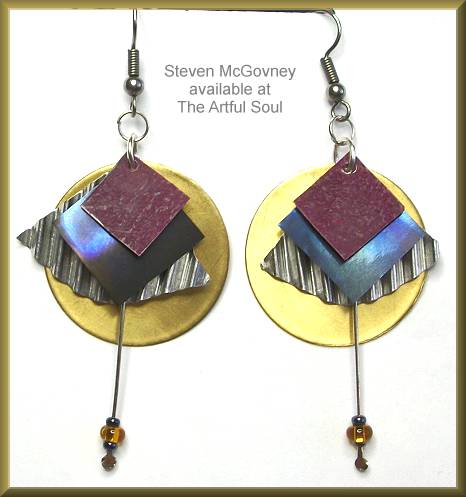 McGovney Burgundy and Fan Corrugated Earrings
