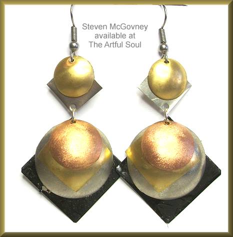 McGovney Trimetal on Black Dome Earrings