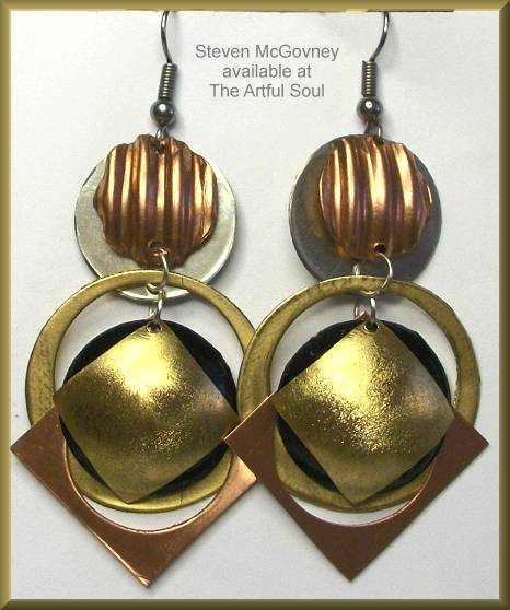 McGovney Squares in Ring Dome Earrings