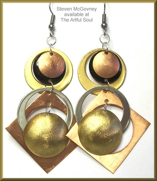 McGovney Circles over Square Dome Earrings