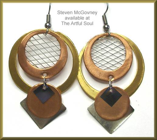 McGovney Screen in Copper Holes Earrings