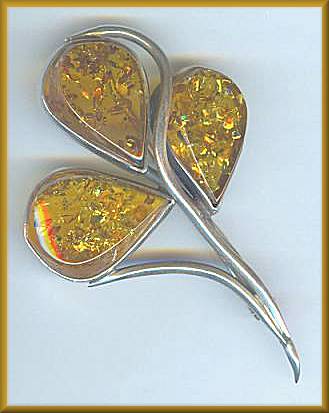 Amber Petals Pin