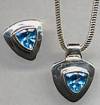 David Cole Blue Topaz Trillion Necklace