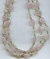 Morning Sun Rose Quartz 3-Strand Necklace