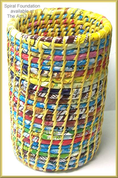 Spiral Recycled Plastic Yellow/Multi Wine Holder