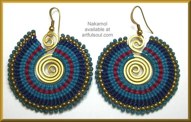 Nakamol Blue-Berry Woven Circle Earrings