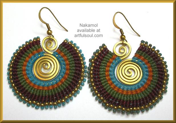 Nakamol Berry/Multi Woven Circle Earrings