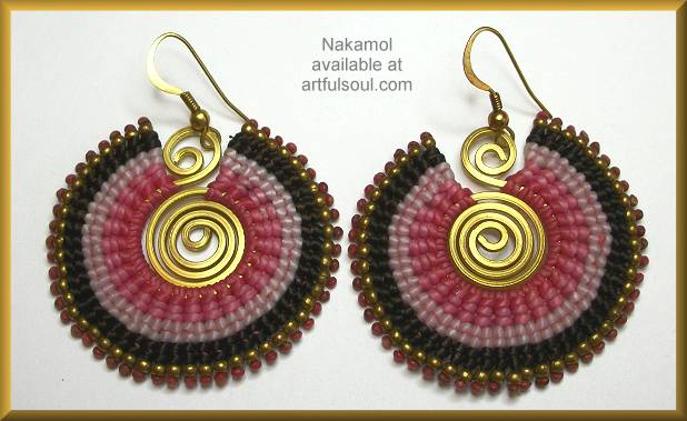 Nakamol Pink/Multi Woven Circle Earrings