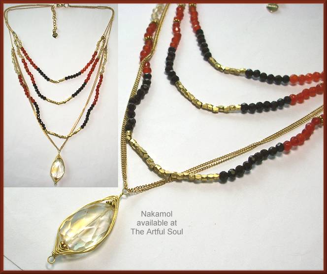 Nakamol Multi-Chain Necklace, Orange/Gold