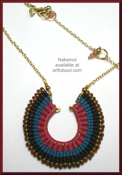 Nakamol Pink/Turquoise Semi-Circle Necklace