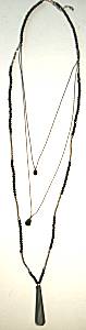 Nakamol Long Multi-Chain Pendant Necklace, Black/Silver
