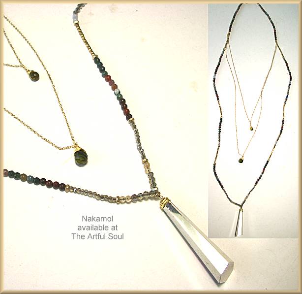 Nakamol Long Multi-Chain Pendant Necklace, Earthtones/Gold