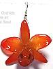 Orange Petite Dendrobium Parishii Orchid Earrings