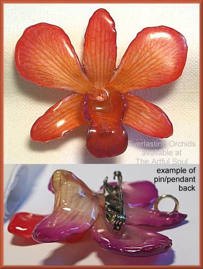 Dendrobium Orange Orchid Pin/Pendant