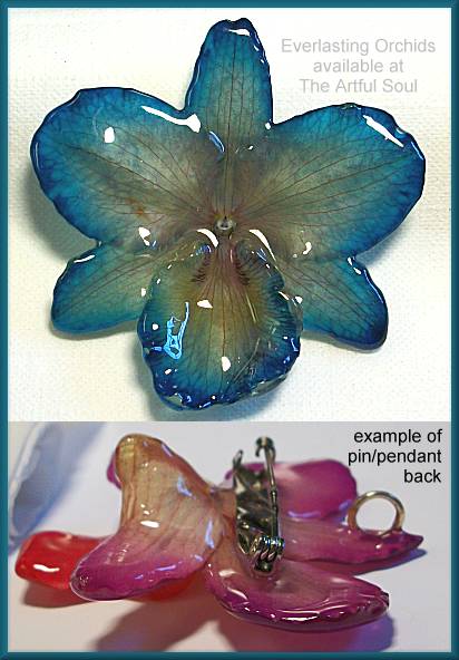 Cattleya Turquoise Orchid Pin/Pendant