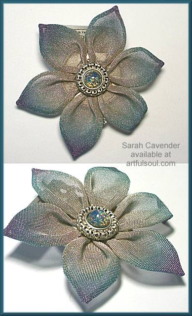 Sarah Cavender Aqua Lotus Flower Pin
