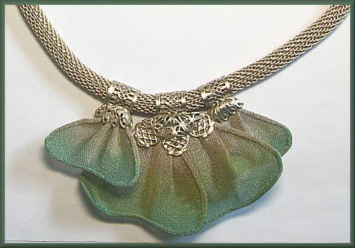 Sarah Cavender Silver Green Petals Necklace